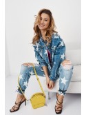 Jacheta largi din denim cu stelute 5535 - Magazin online - Boutique